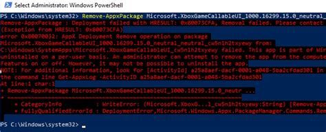 remove appxpackage windows 10.
